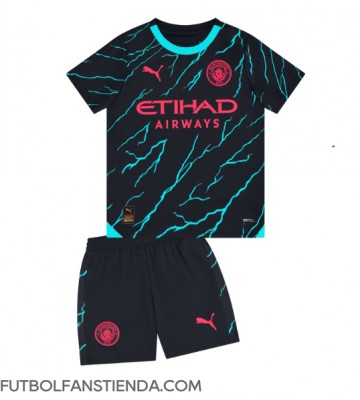 Manchester City Tercera Equipación Niños 2023-24 Manga Corta (+ Pantalones cortos)